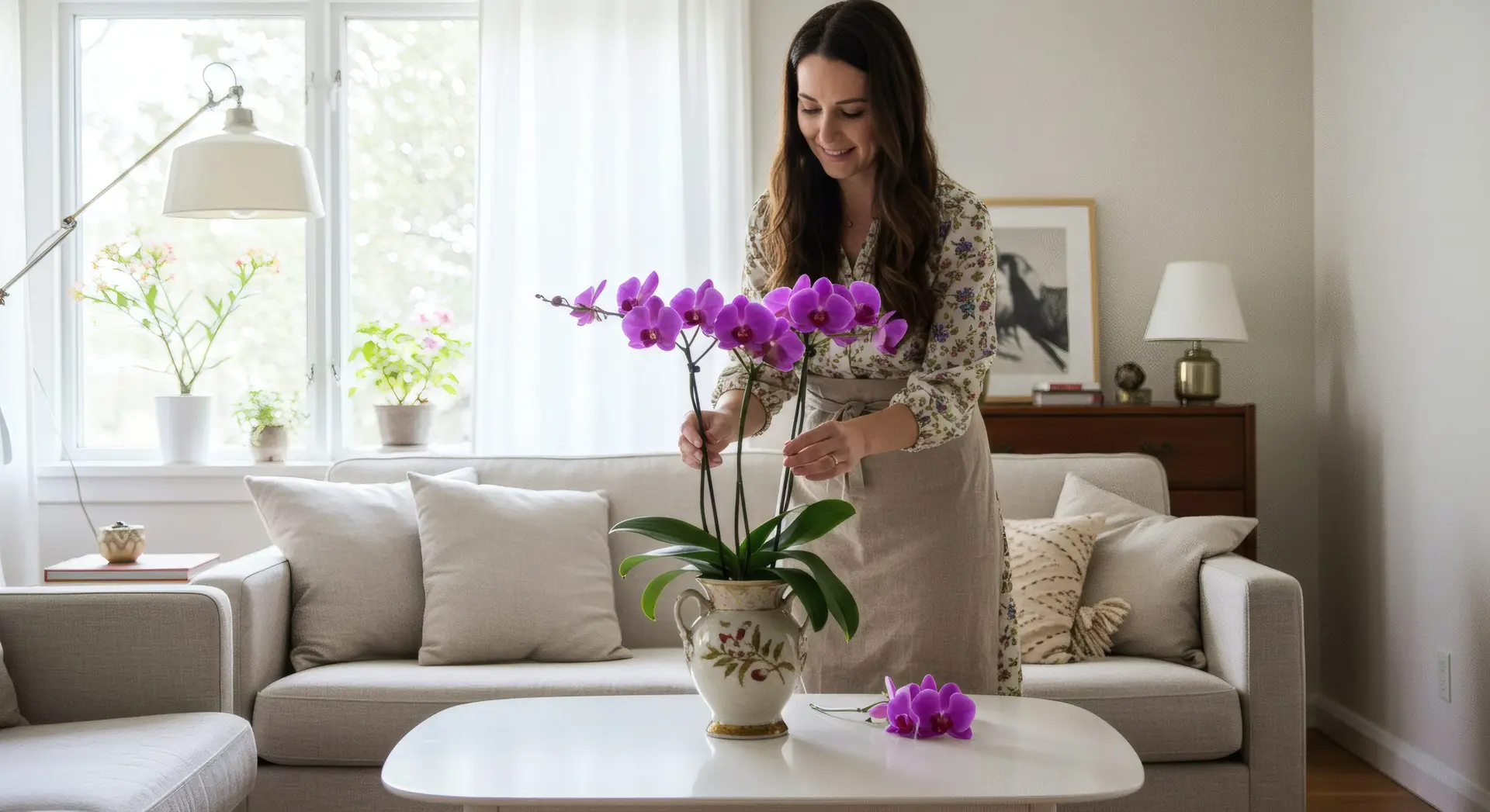 Decorar el salón con flores naturales