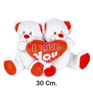 Pareja osos corazón 30cm