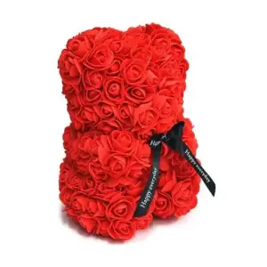 Oso foam de rosas rojas