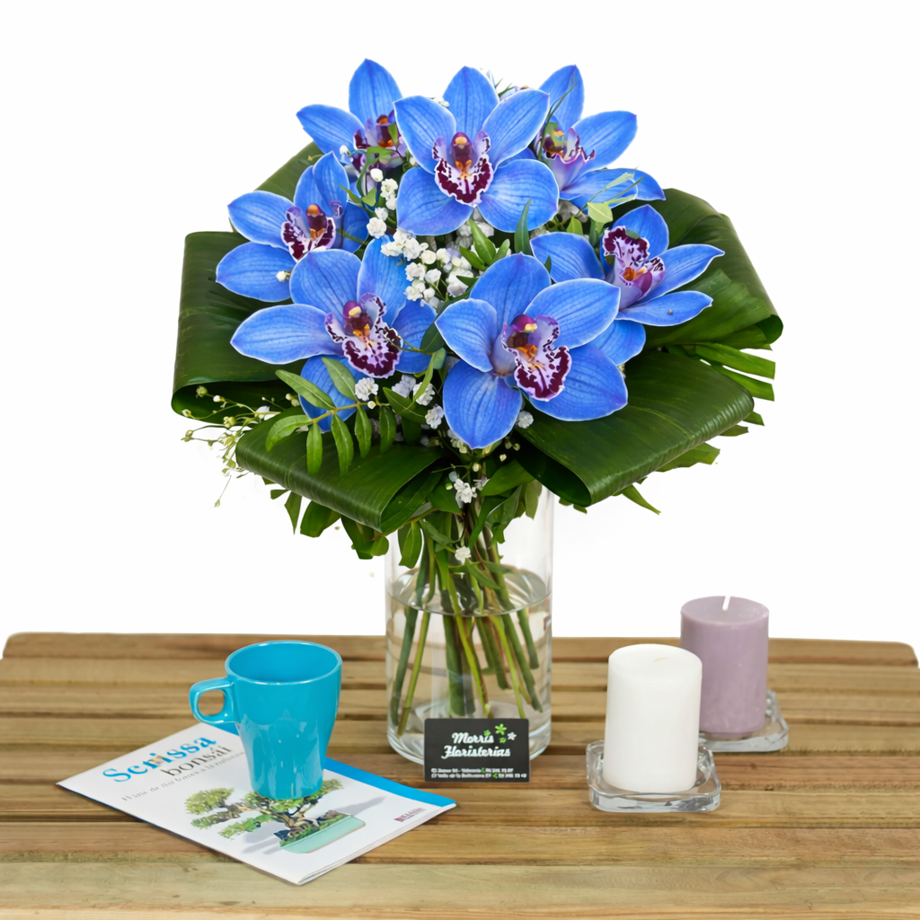 ramo de orquideas cymbidium azules 1 ramo de orquideas cymbidium azules 1